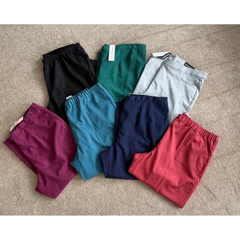 NWT! Bundle of 7 Women 24W (Short) Alfred Dunner Pants Pull On Career Plus Size
